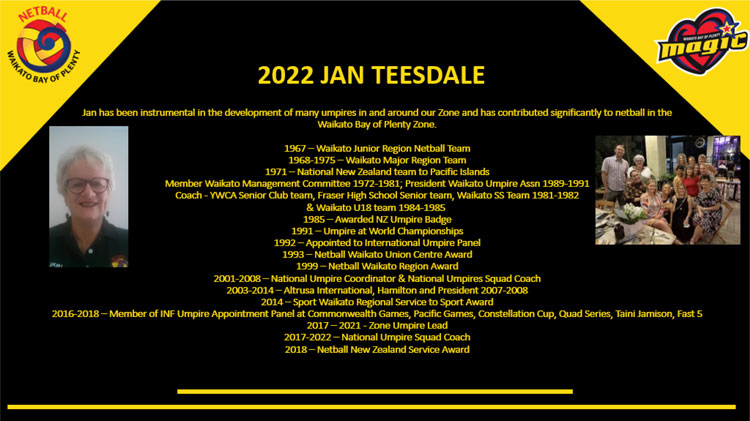 Jan Teesdale 2022 Award